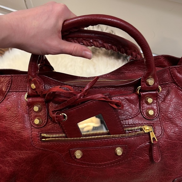 Balenciaga City Bag: Rouge Cerise with Gold Hardware - Picture 11 of 17